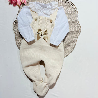 Conjunto Matilde em malha - 3M e 6M -Areia
