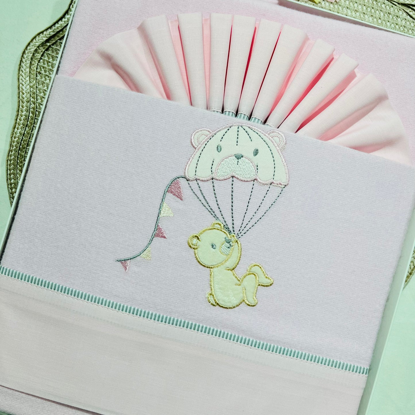 Jogo de lençóis em flanela para Cama de grades - Urso no Balão