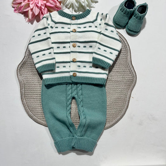 Conjunto Mimo para bebé - Casaco + Jardineira + Carapins - 1 aos 6M