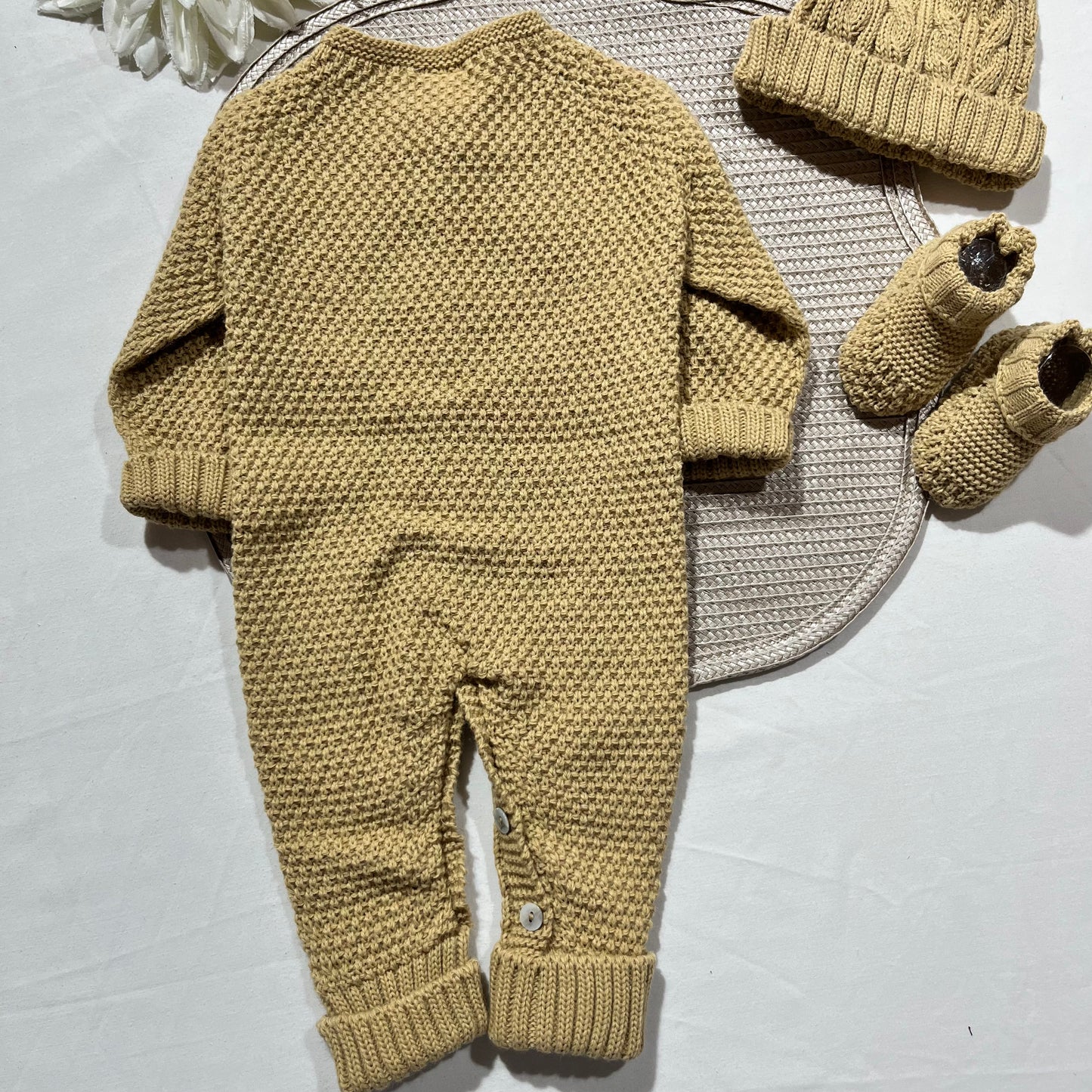 Conjunto Tricot  para bebé - 1 aos 6M - Camel