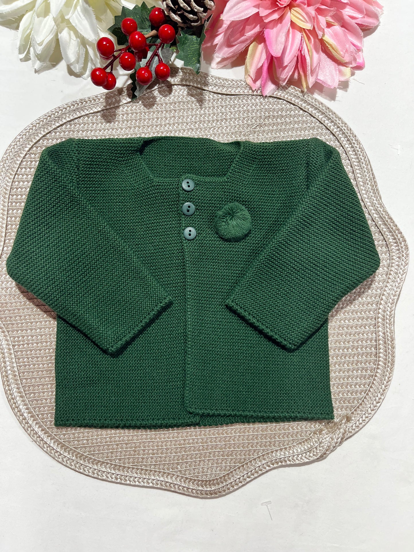 Casaco Pompom para bebé - 3 aos 12M