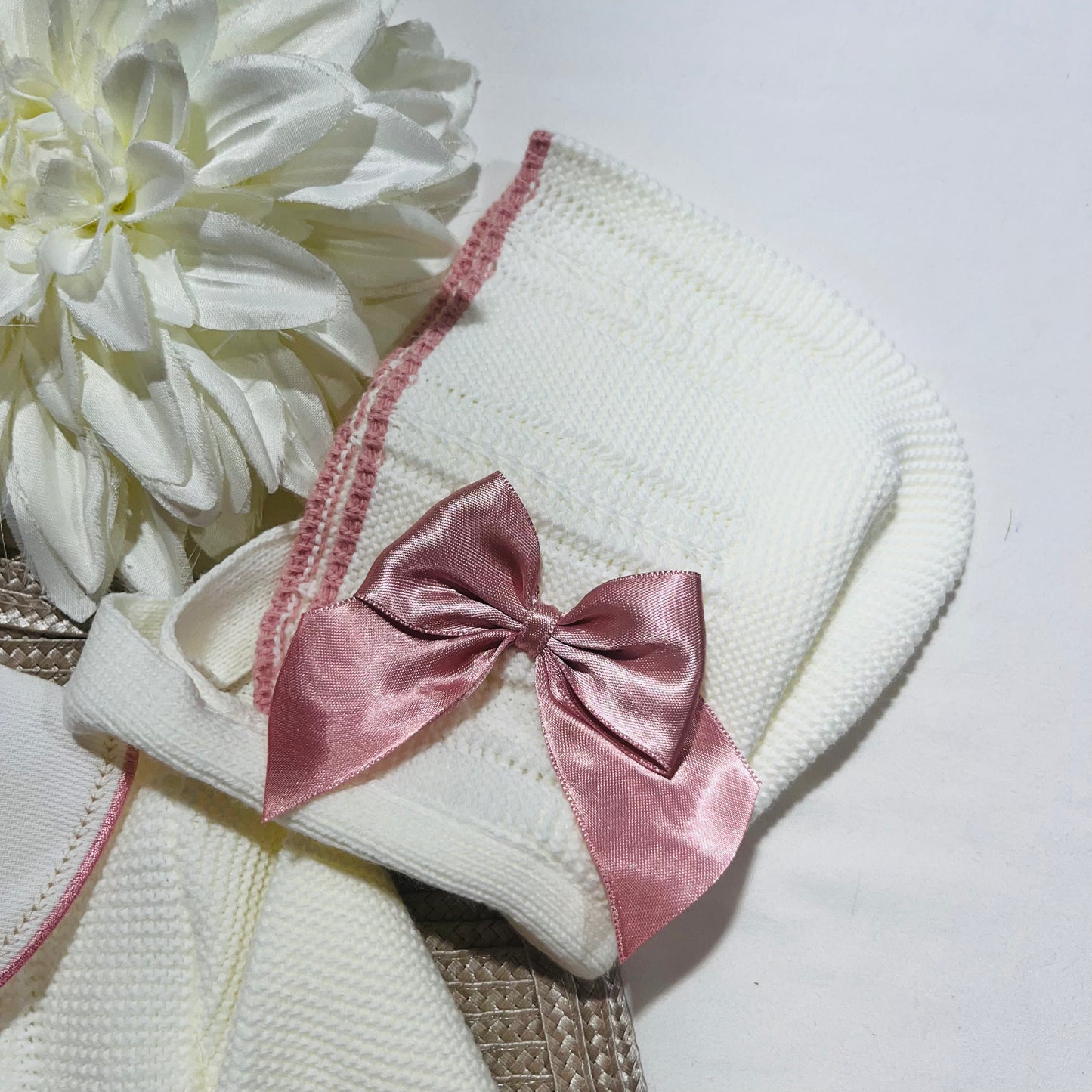 Conjunto Ternura para bebé - Camisola + calça + gorro - 0/3M