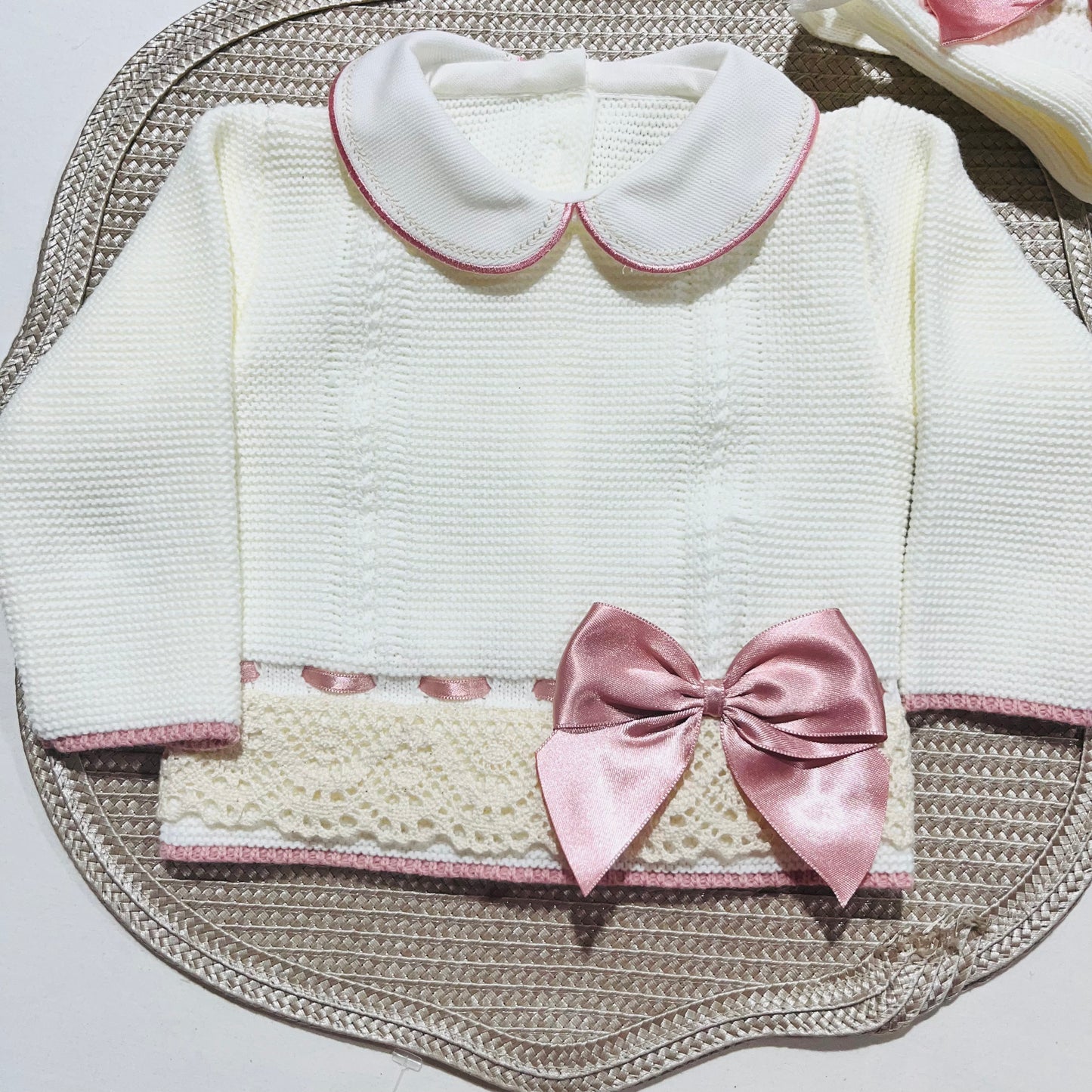 Conjunto Ternura para bebé - Camisola + calça + gorro - 0/3M