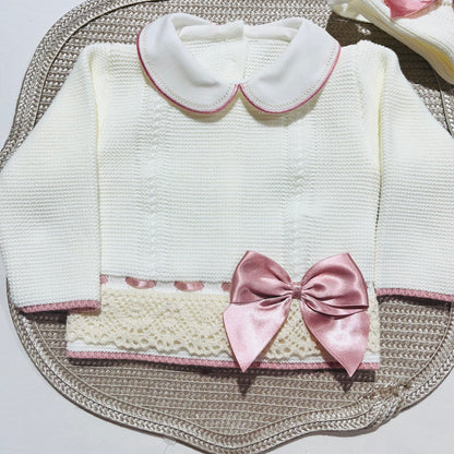 Conjunto Ternura para bebé - Camisola + calça + gorro - 0/3M