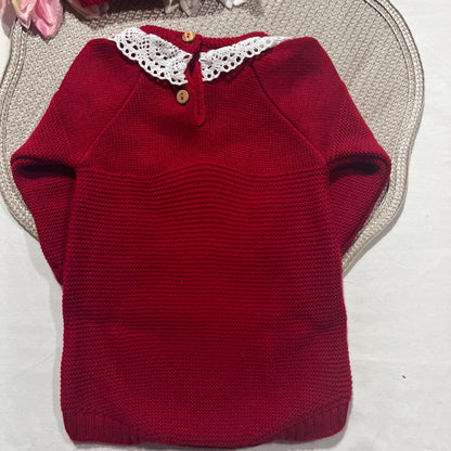 Conjunto fofo em malha para bebé  - 1/3M - Vermelho