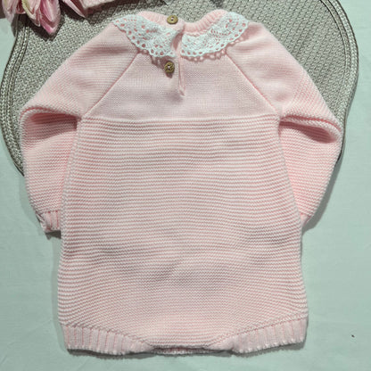 Conjunto fofo em malha para bebé  - 1/3M - Rosa bebé