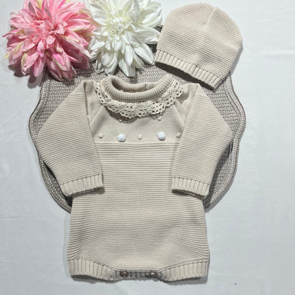 Conjunto fofo em malha para bebé  - 1/3M - Areia
