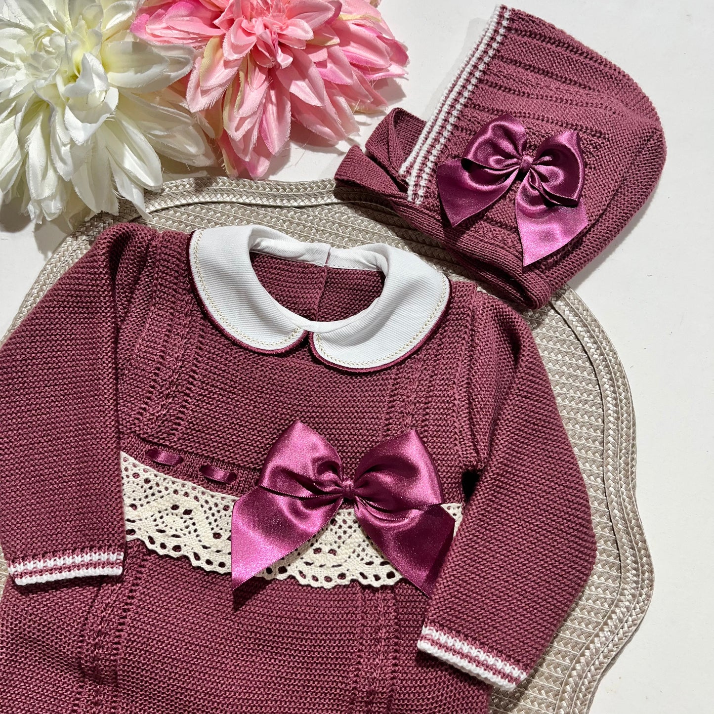 Conjunto Laço de Amor para bebé - 0/3M - Beringela