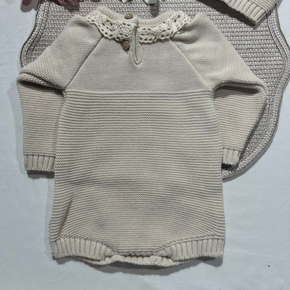 Conjunto fofo em malha para bebé  - 1/3M - Areia