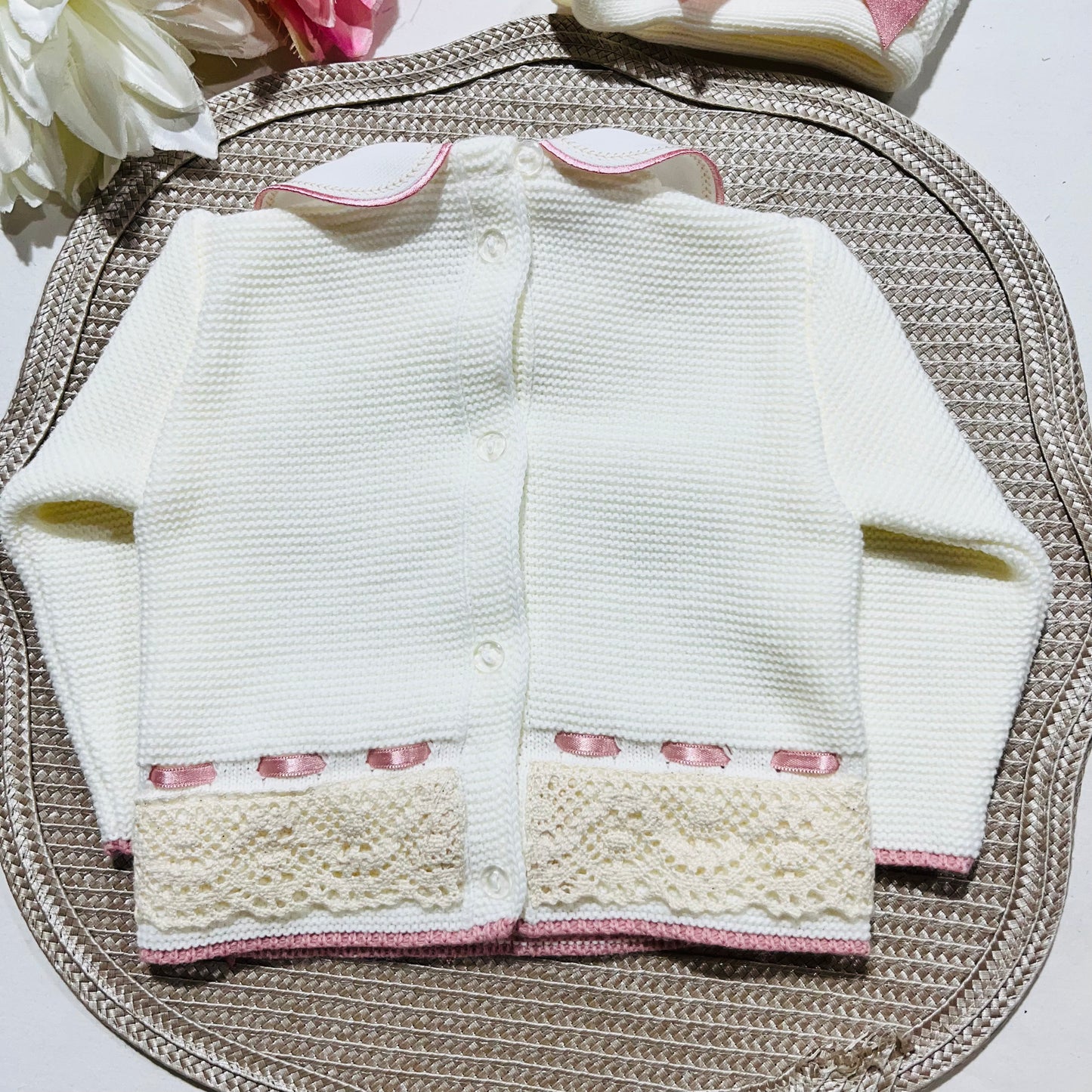 Conjunto Ternura para bebé - Camisola + calça + gorro - 0/3M