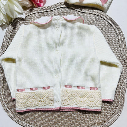 Conjunto Ternura para bebé - Camisola + calça + gorro - 0/3M