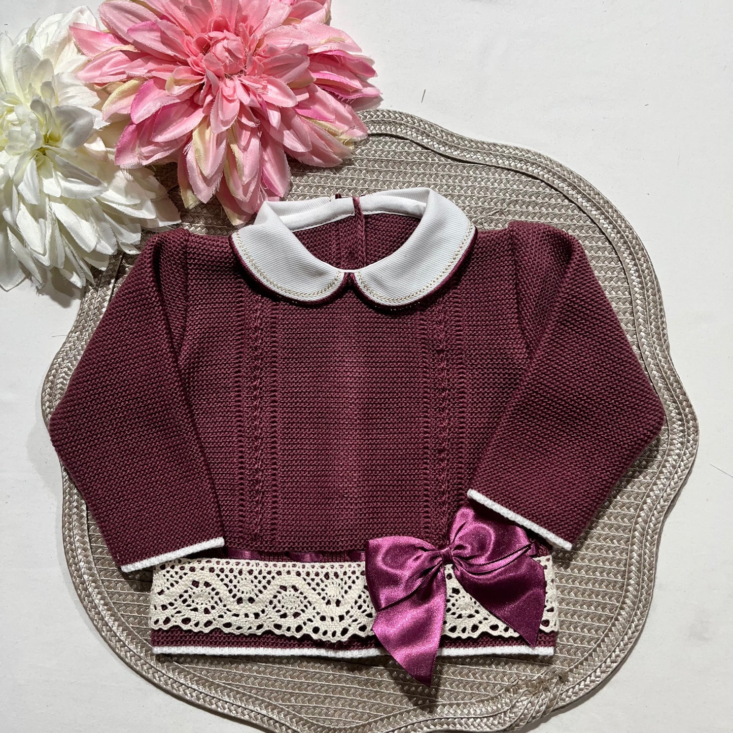 Conjunto Ternura para bebé - Camisola + calça + gorro - 0/3M