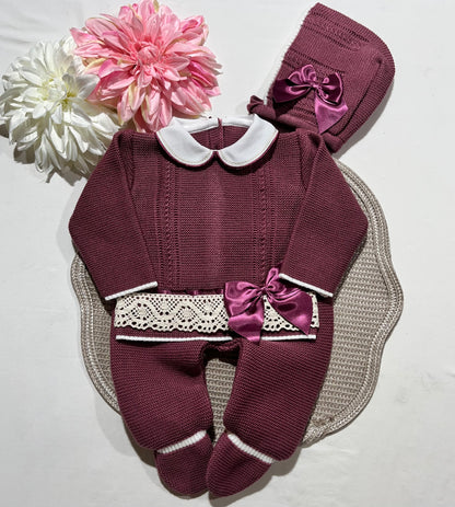 Conjunto Ternura para bebé - Camisola + calça + gorro - 0/3M