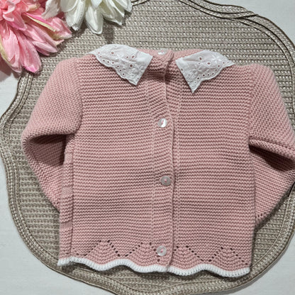 Conjunto em malha para bebé, Clara - 1/3M - Rosa velho