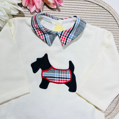 Conjunto camisa e calção xadrez de bebé - Azul - 6 e 12M