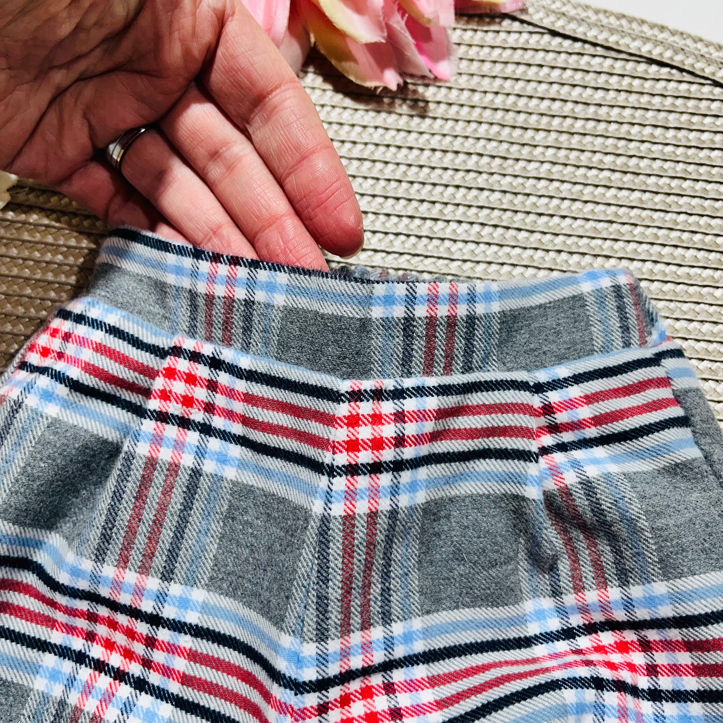 Conjunto camisa e calção xadrez de bebé - Azul - 6 e 12M