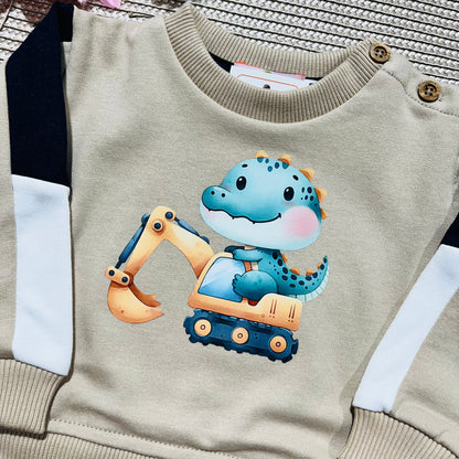 Conjunto de fato de treino bebé - Dino - 3 aos 12M