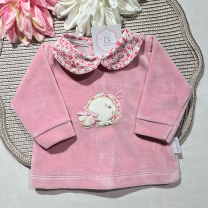 Conjunto para bebé  coelhinha  - 1 aos 6M - Rosa velho