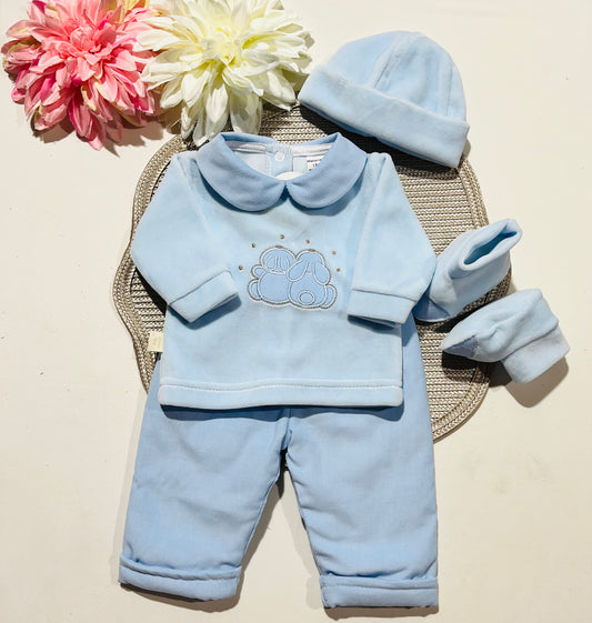Conjunto Coelhinho para bebé - Azul - 1 aos 6M