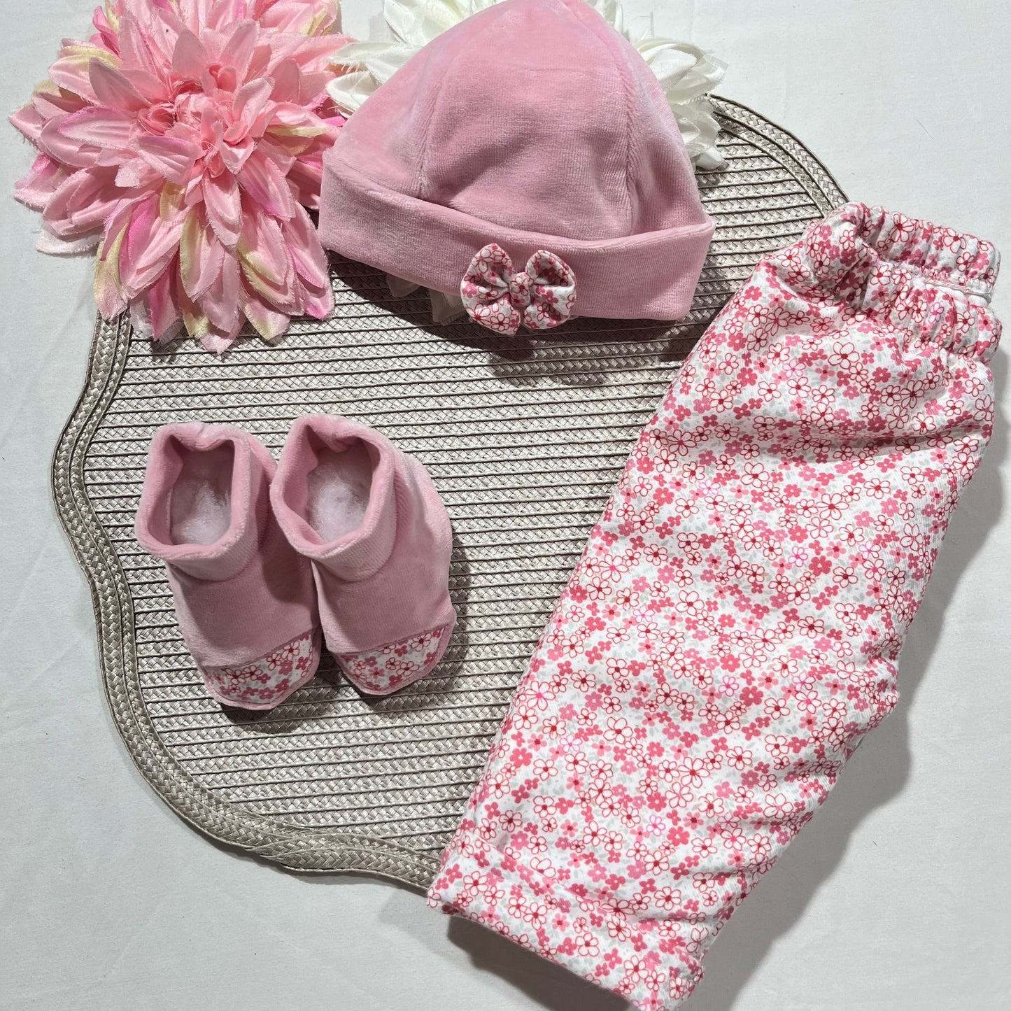 Conjunto para bebé  coelhinha  - 1 aos 6M - Rosa velho
