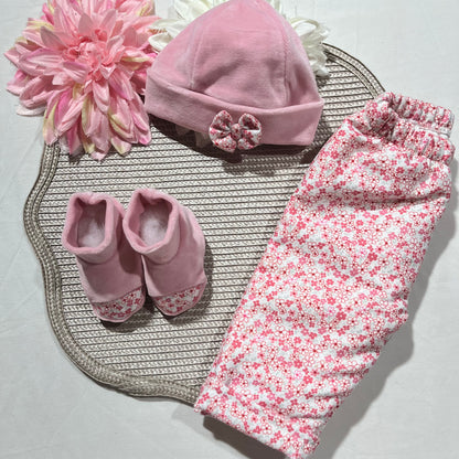 Conjunto para bebé  coelhinha  - 1 aos 6M - Rosa velho