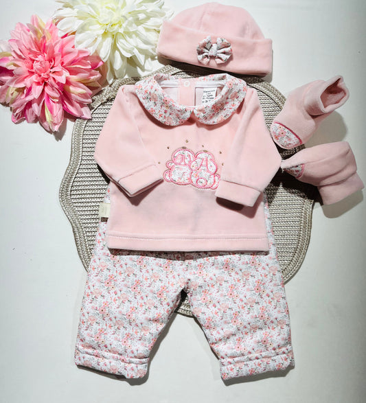 Conjunto Coelhinho para bebé - Rosa - 1 aos 6M