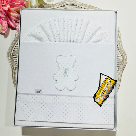 Jogo de lençóis em flanela para Cama de grades - Urso pintinhas