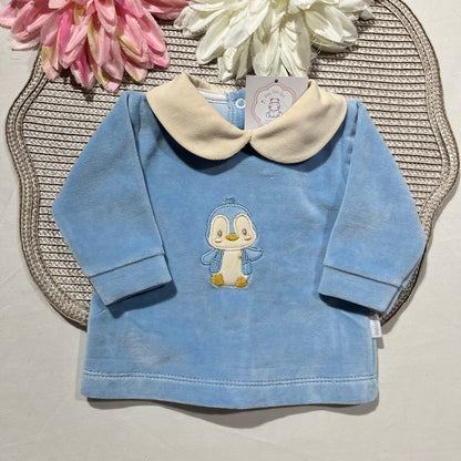 Conjunto para bebé  Pinguim  - 1 aos 6M - Azul cobalto