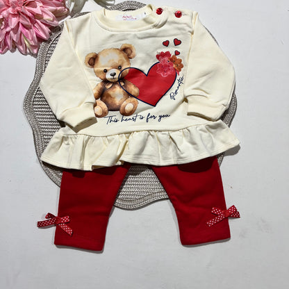 Conjunto de fato de treino bebé - Ursinha - 3 aos 12M