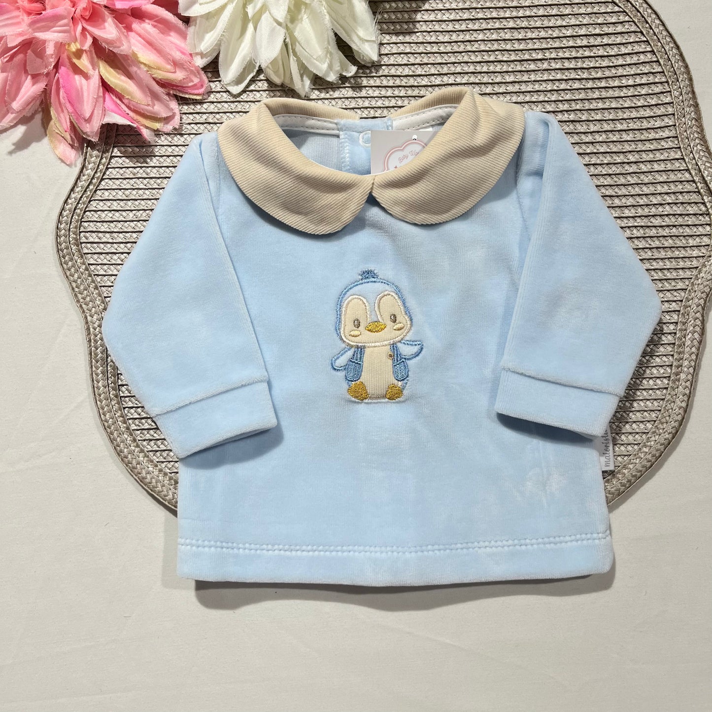 Conjunto para bebé  Pinguim  - 1 aos 6M - Azul bebé
