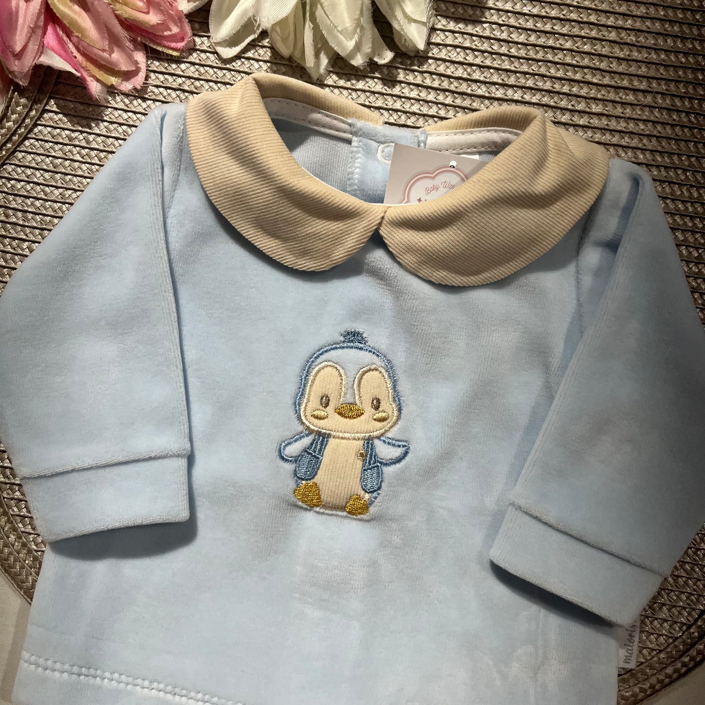 Conjunto para bebé  Pinguim  - 1 aos 6M - Azul bebé