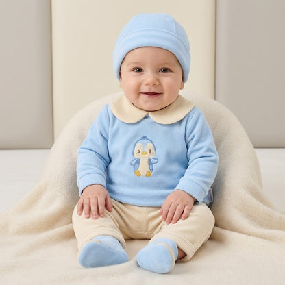 Conjunto para bebé  Pinguim  - 1 aos 6M - Azul bebé