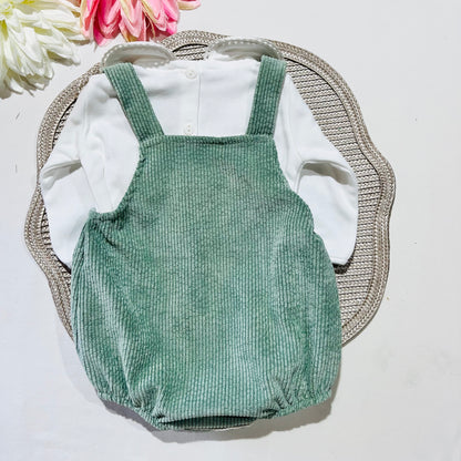 Conjunto fofo bombazine para bebé - 1 aos 6M - Verde seco