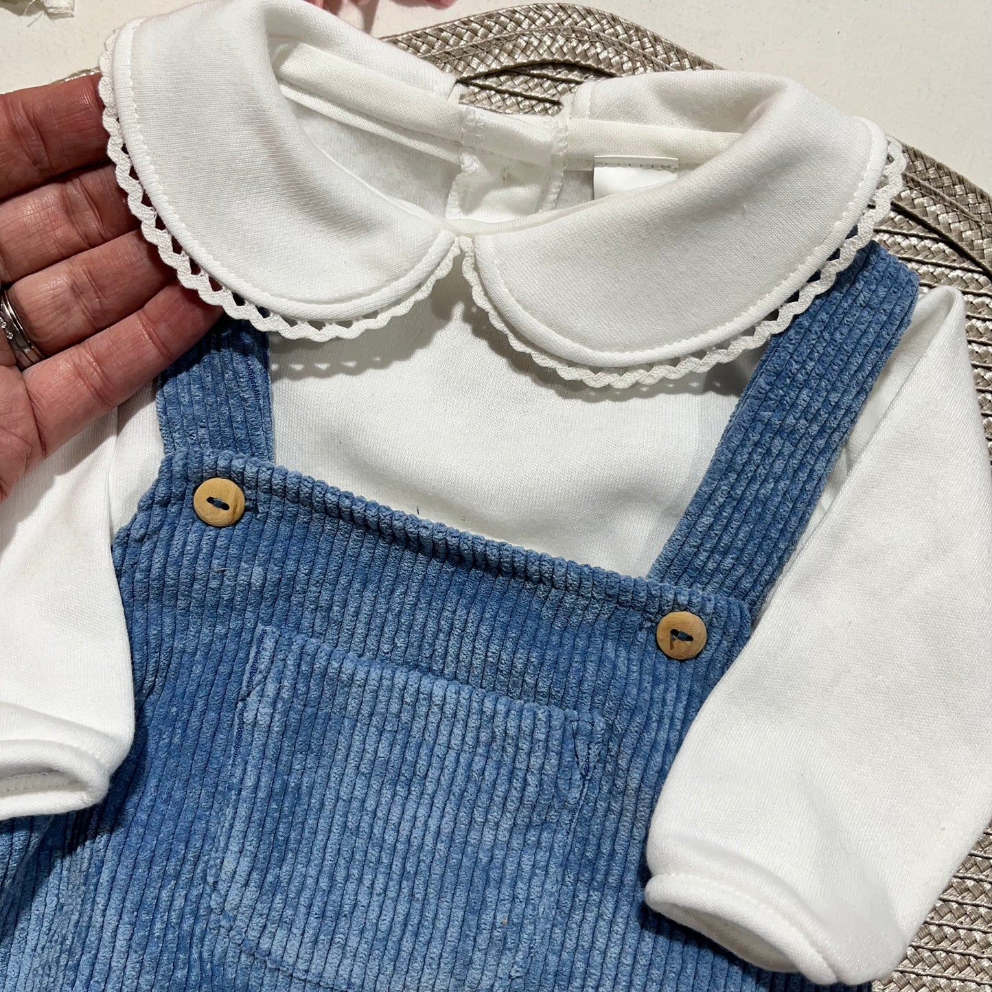 Conjunto fofo bombazine para bebé - 1 aos 6M - Azul cobalto