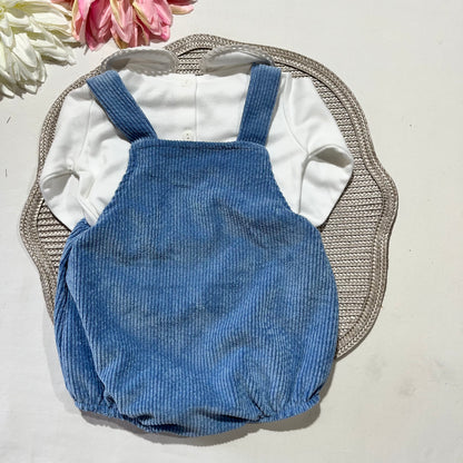 Conjunto fofo bombazine para bebé - 1 aos 6M - Azul cobalto