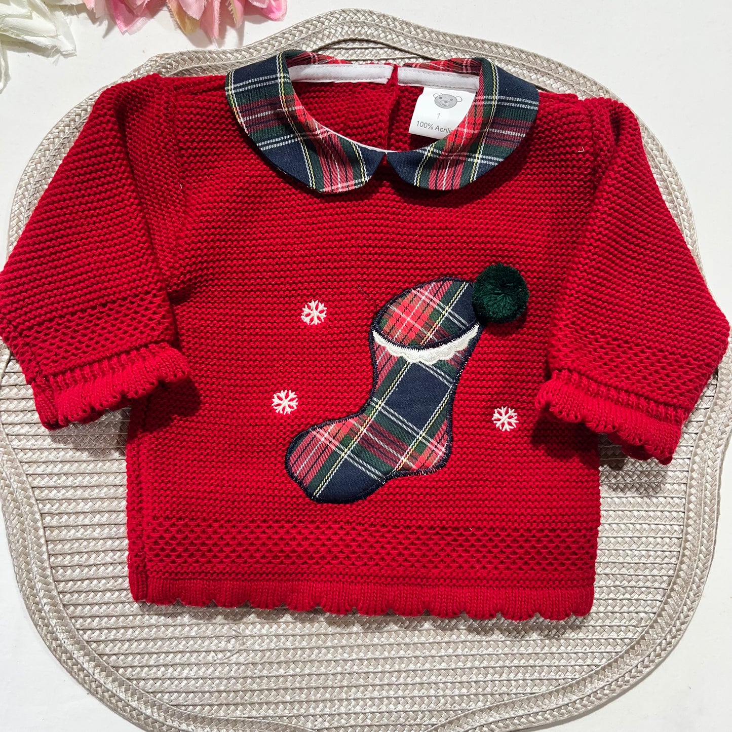 Conjunto Bota em malha para bebé  - 1/3M - Vermelho