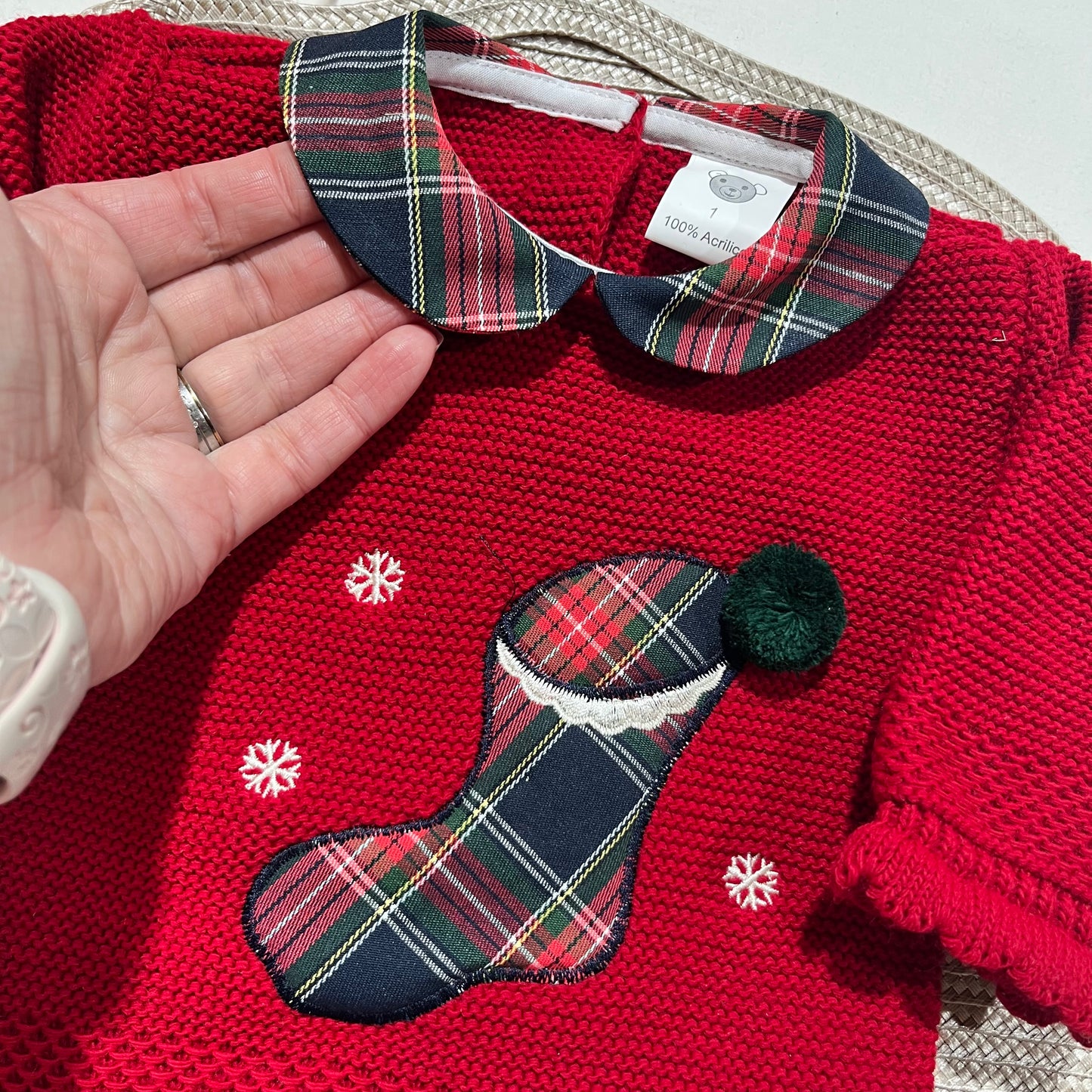 Conjunto Bota em malha para bebé  - 1/3M - Vermelho