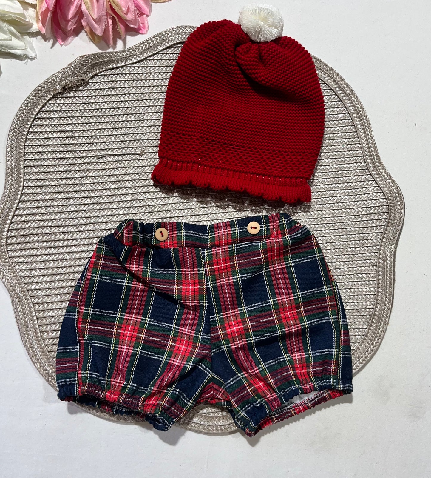 Conjunto Bota em malha para bebé  - 1/3M - Vermelho