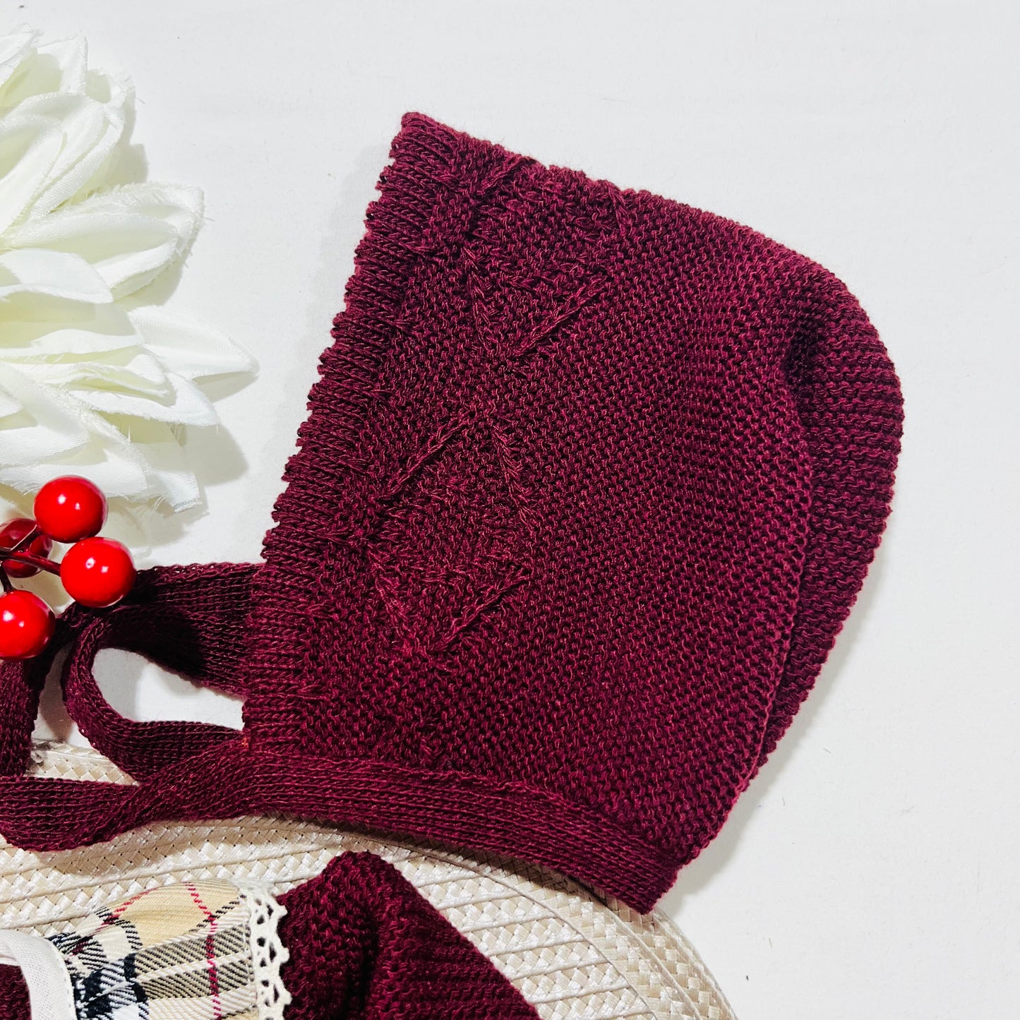 Vestido Mimi com touca para bebé - 1 aos 6M - Bordou