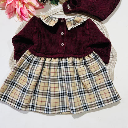 Vestido Mimi com touca para bebé - 1 aos 6M - Bordou