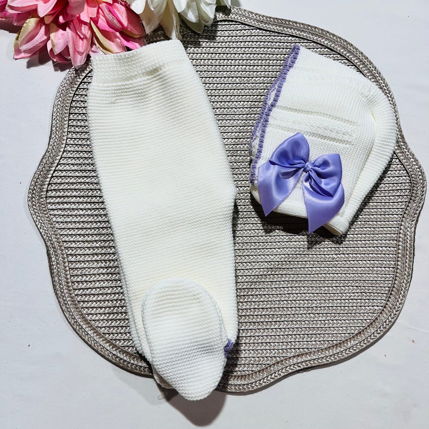 Conjunto Ternura para bebé - Camisola + calça + gorro - 0/3M