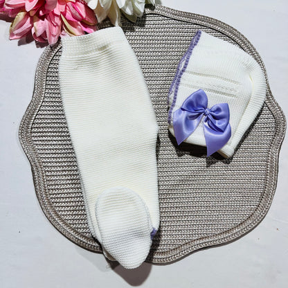 Conjunto Ternura para bebé - Camisola + calça + gorro - 0/3M