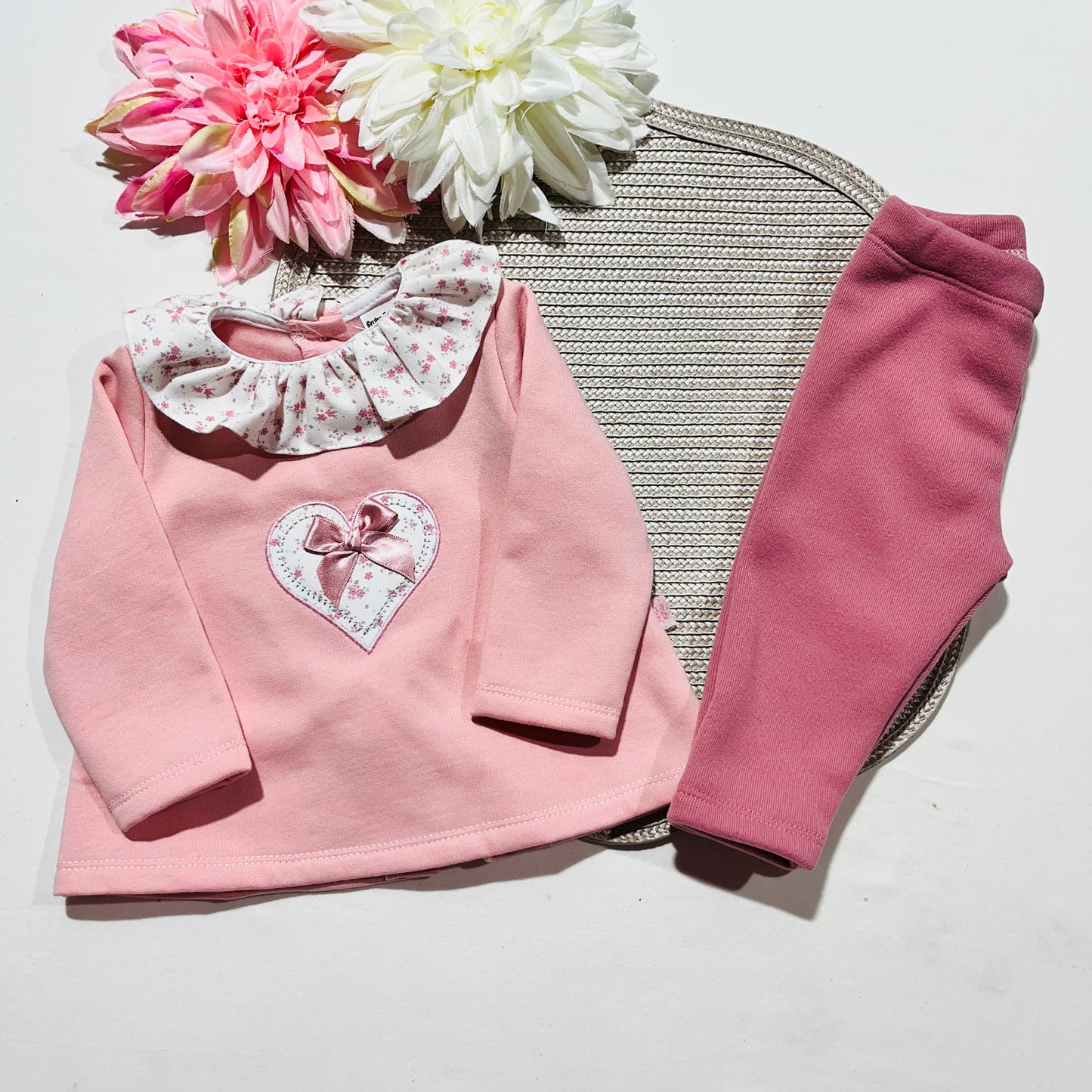 Fato de treino Coração para menina - 3,6 e 12M