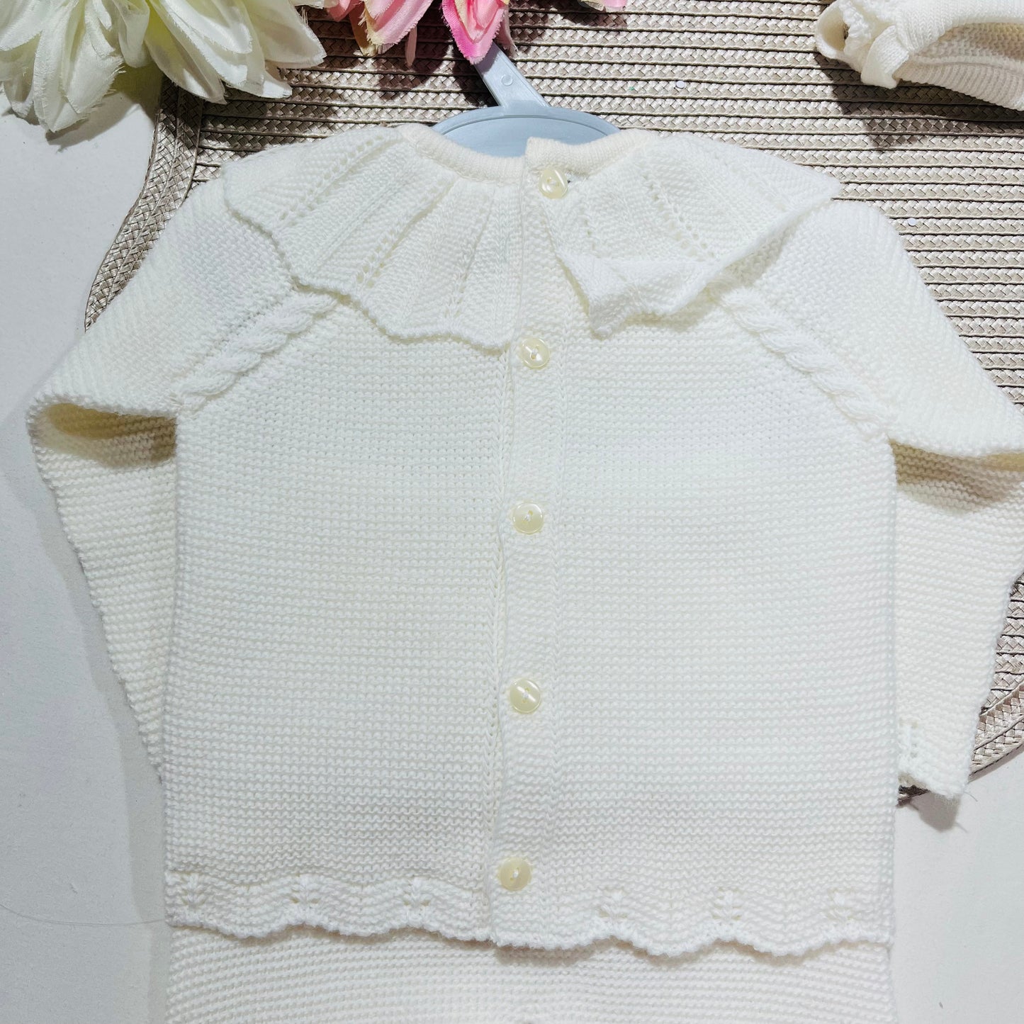 Conjunto de malha  para bebé - Pérola - 6 e  12M