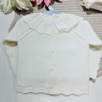 Conjunto de malha  para bebé - Pérola - 6 e  12M