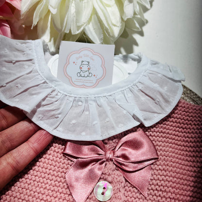 Conjunto Tricot com blusa Plumeti - Rosa Velho - 6 e 12M