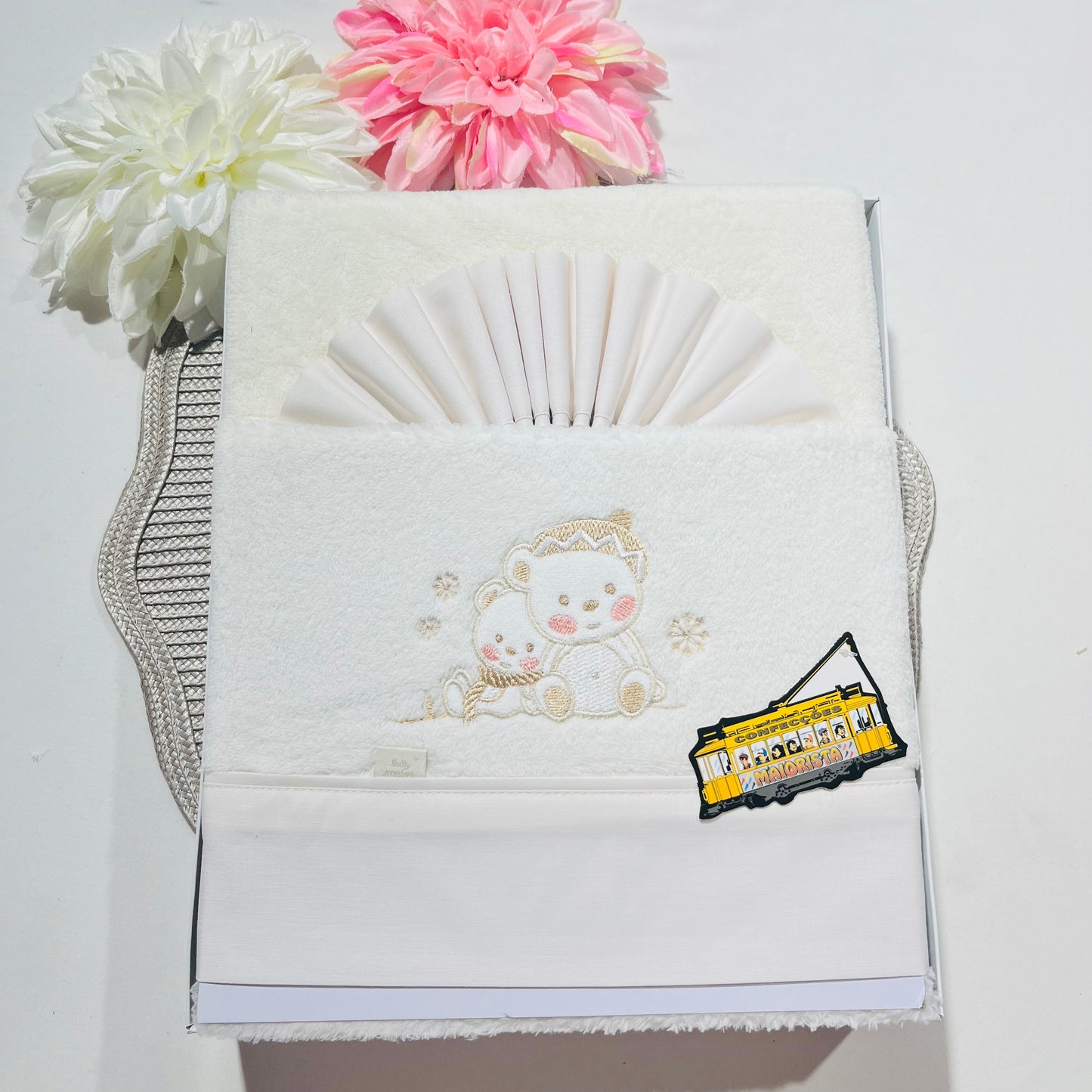 Jogo de lençóis em coralina para Next to me - Amigo Urso