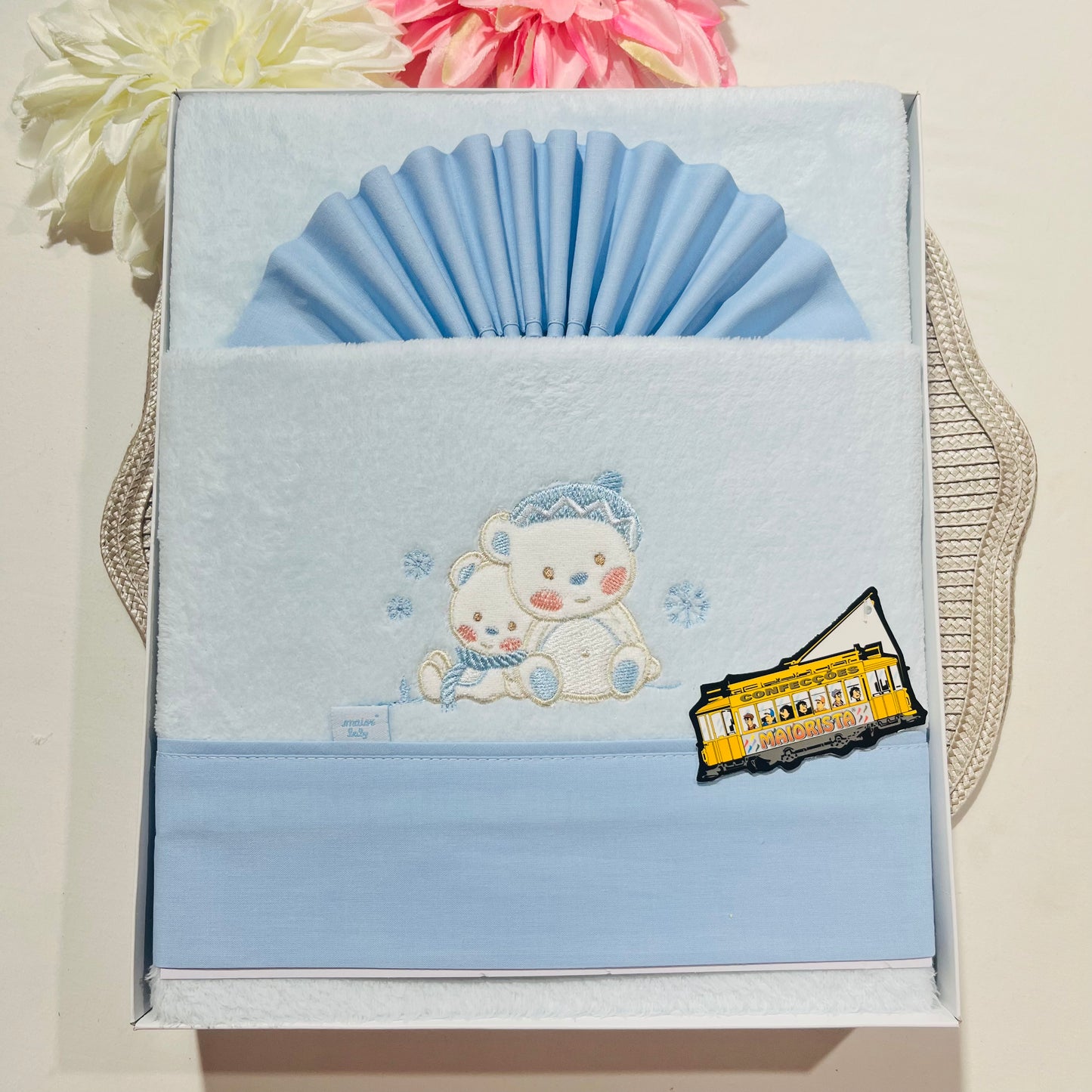 Jogo de lençóis em coralina para Next to me - Amigo Urso