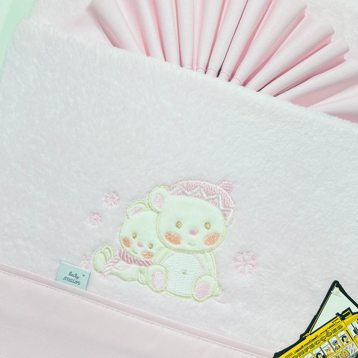 Jogo de lençóis em coralina para Next to me - Amigo Urso