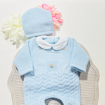 Conjunto " Trancinhas" para bebé - 0/3M - Azul bebé